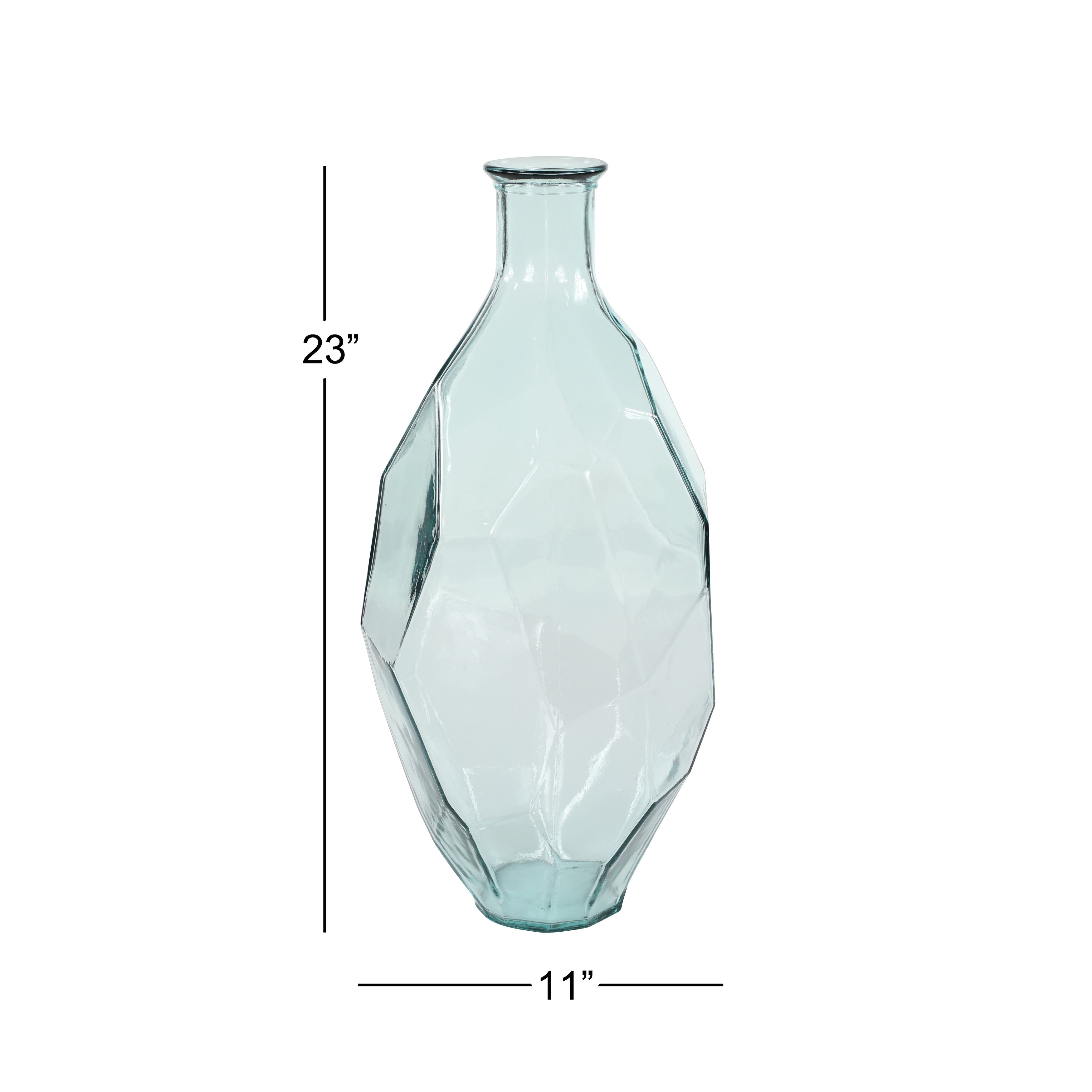 Recycled Glass Bottle Vase Collection Made in Spain - Multiple Sizes - Clear, Blue, Teal, Green