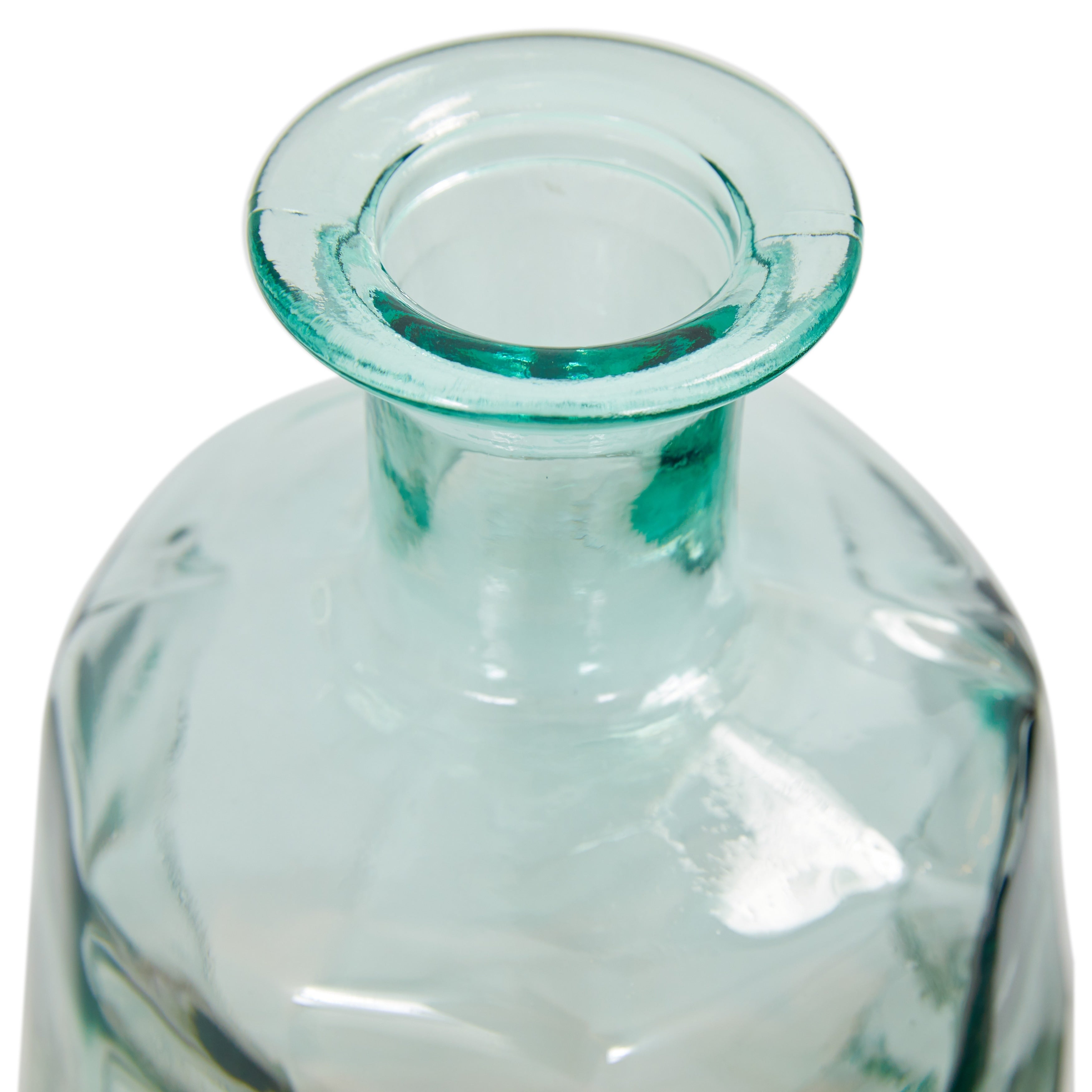 Recycled Glass Bottle Vase Collection Made in Spain - Multiple Sizes - Clear, Blue, Teal, Green