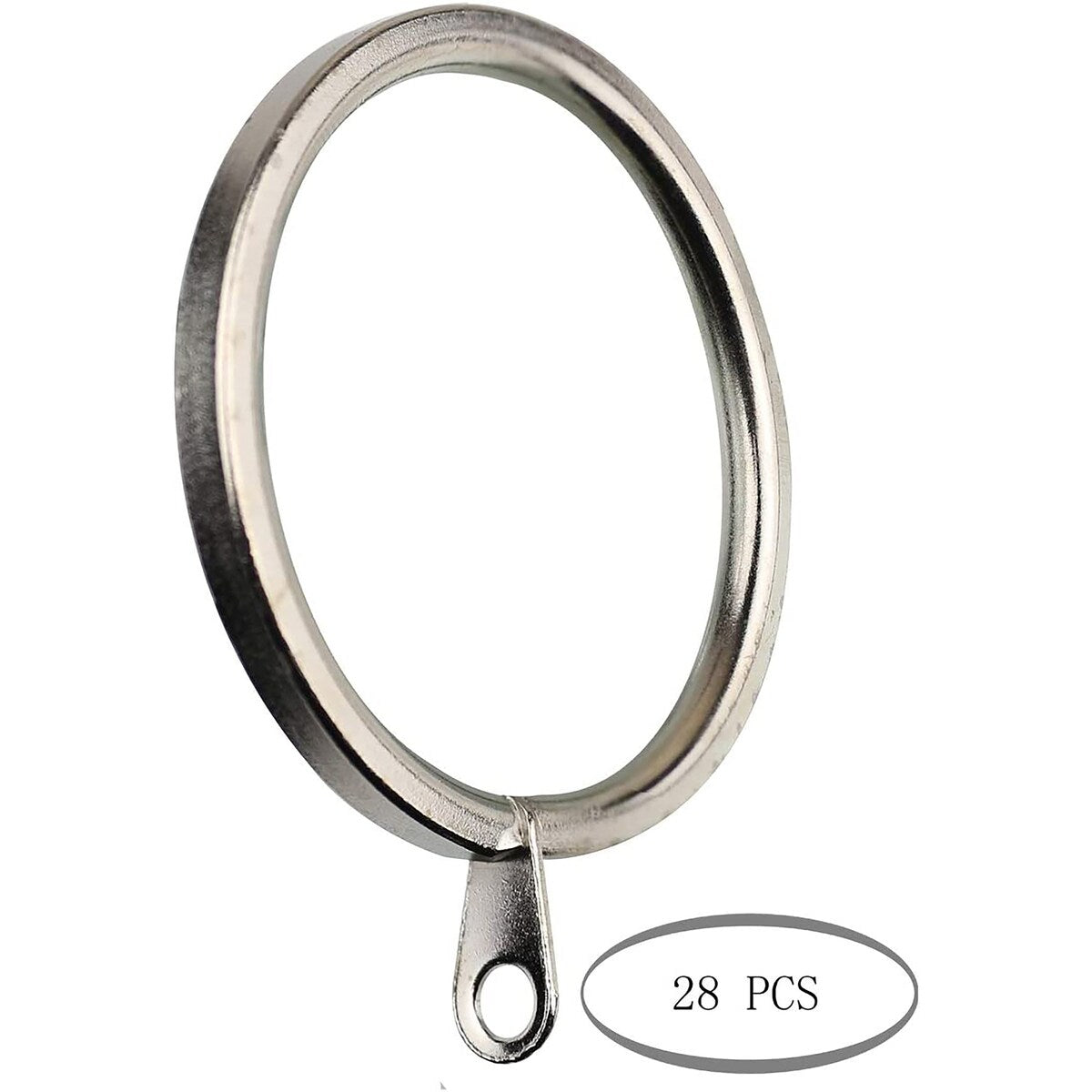 Meriville 1.5-Inch Inner Diameter Metal Flat Curtain Rings with Eyelets