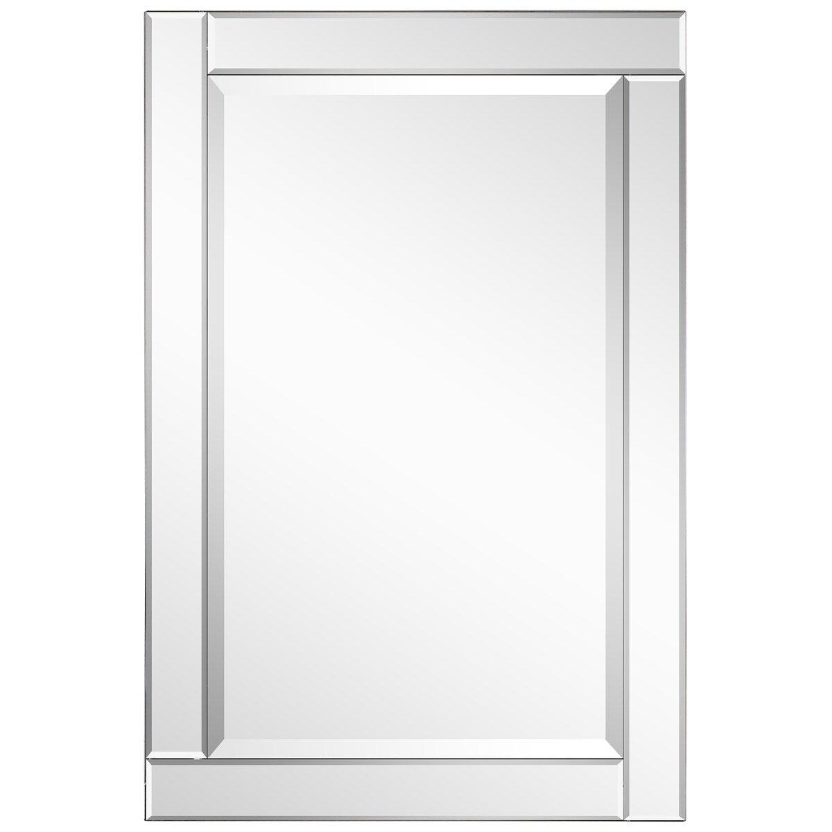 Moderno Beveled Rectangle Wall Mirror, Bathroom Mirror, 24 in. x 36 in. - Clear - 24 x 36