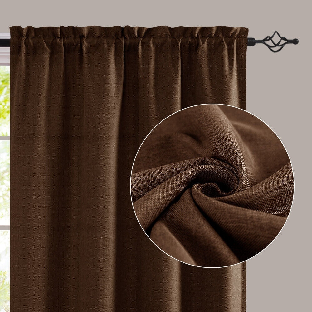 2 Pcs 2.5 Inch Rod Pocket Insulated Blackout Curtains 40x84