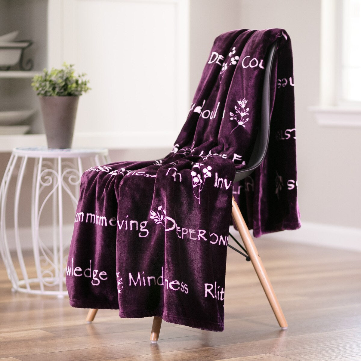 Chanasya Yoga Happiness Words Gift Throw Blanket