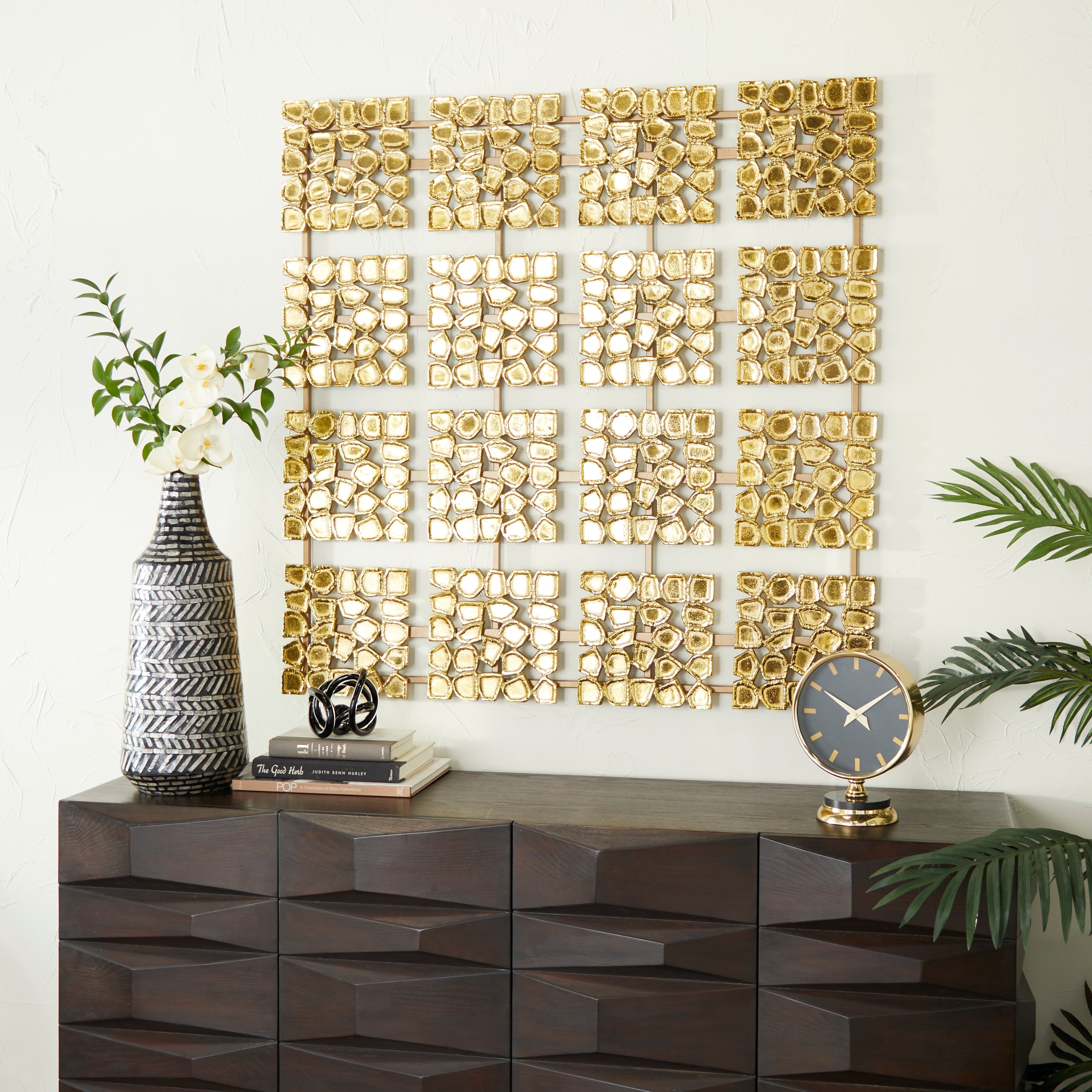 Gold Aluminum Contemporary Wall Decor