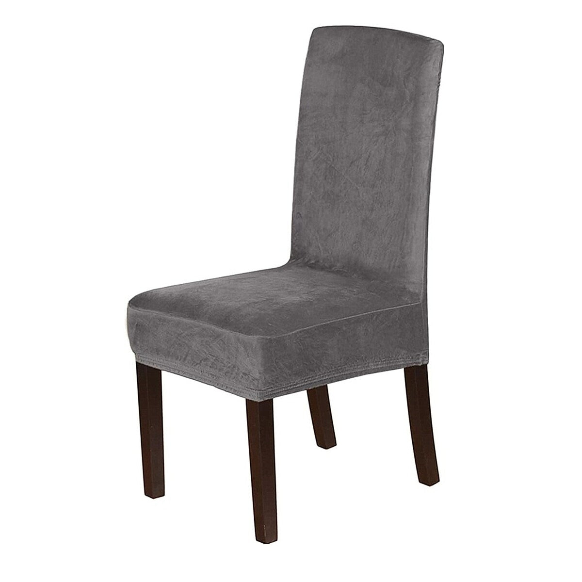 Enova Home Soft Thick Solid Velvet Fabric Stretchy Universal Dining Chair Slipcovers