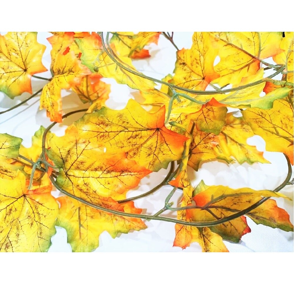 Darice Fall Garland Maple Leaf Durable Thanksgiving Decorations Gift - 6 Feet - Orange - 14.3 x 11.2 x 4.3