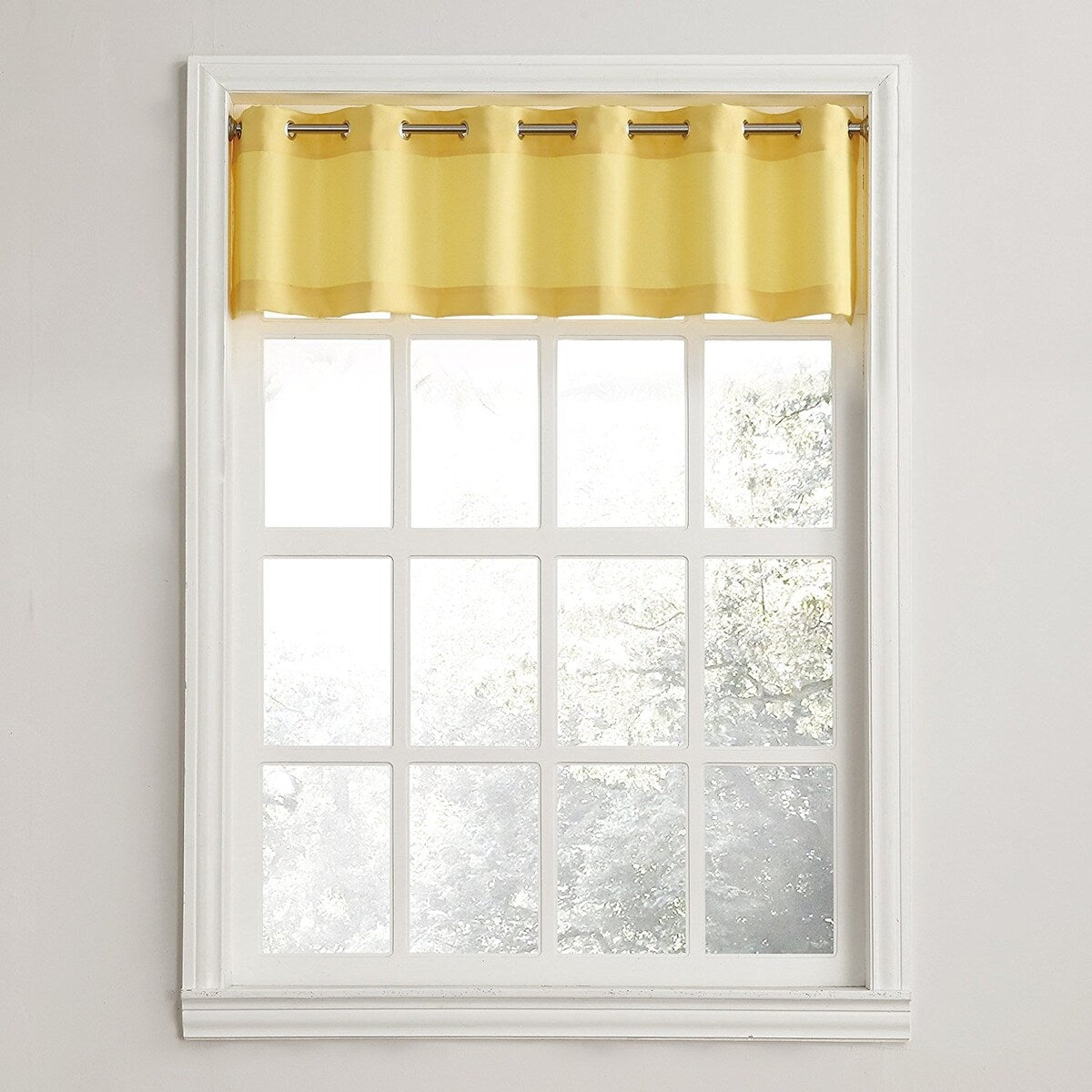 No. 918 Montego Casual Textured Grommet Kitchen Curtain Valance, 56 x 14 Inch , Yellow - 56x14