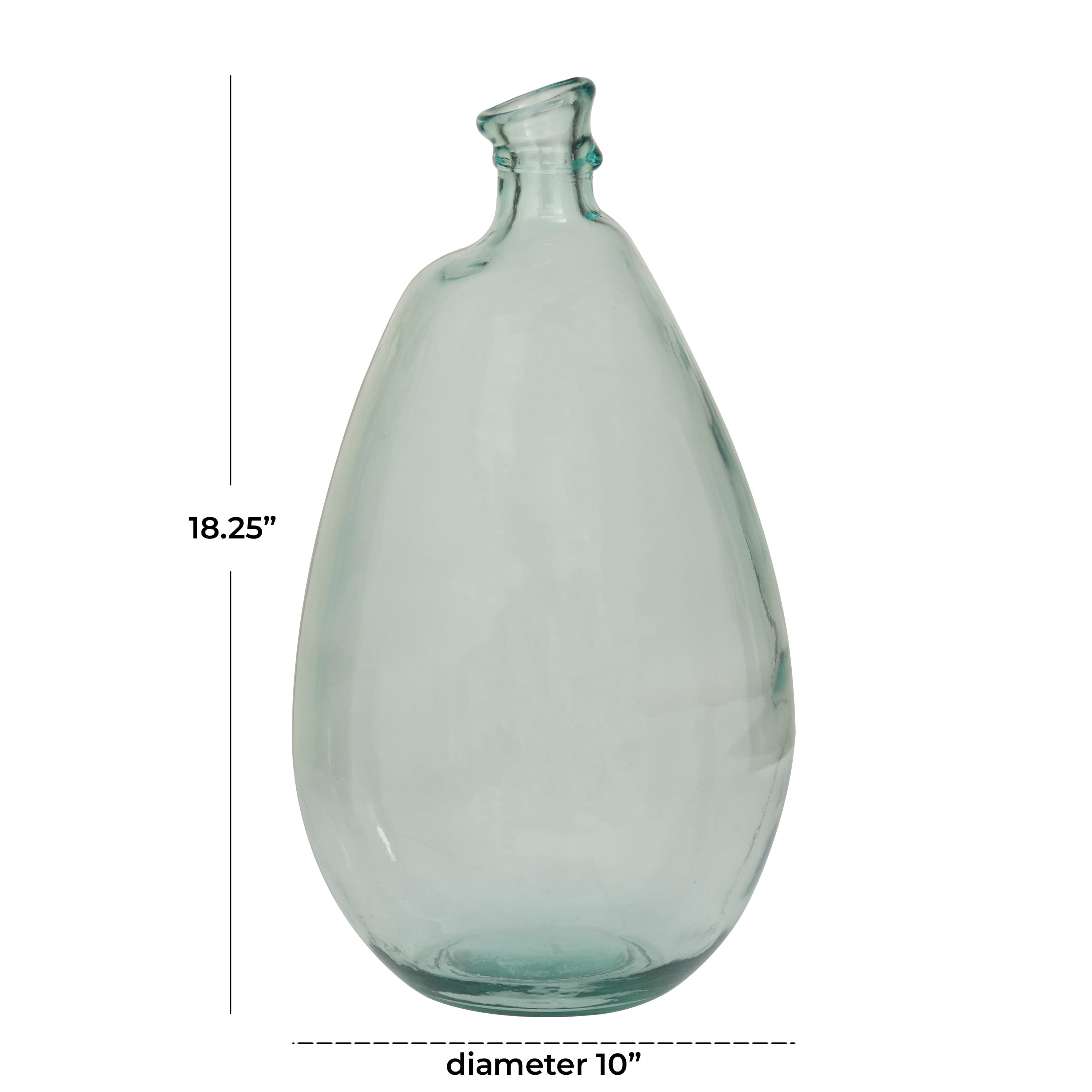 Recycled Glass Bottle Vase Collection Made in Spain - Multiple Sizes - Clear, Blue, Teal, Green