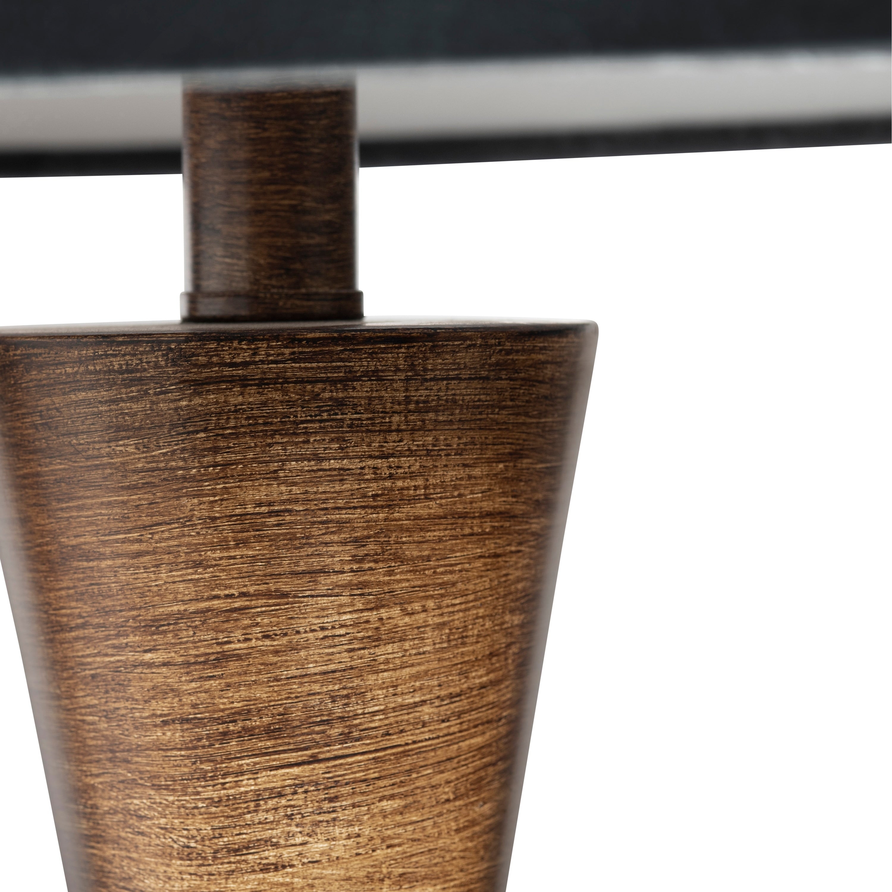 Marci Wood Finished Resin Lamp with Dark Grey Velvet Shade - 15 x 15 x 31.25