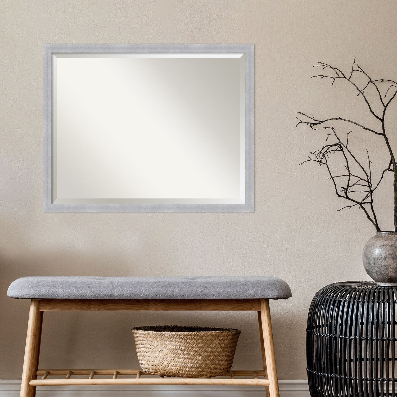 Beveled Wall Mirror - Grace Brushed Gold Narrow Frame