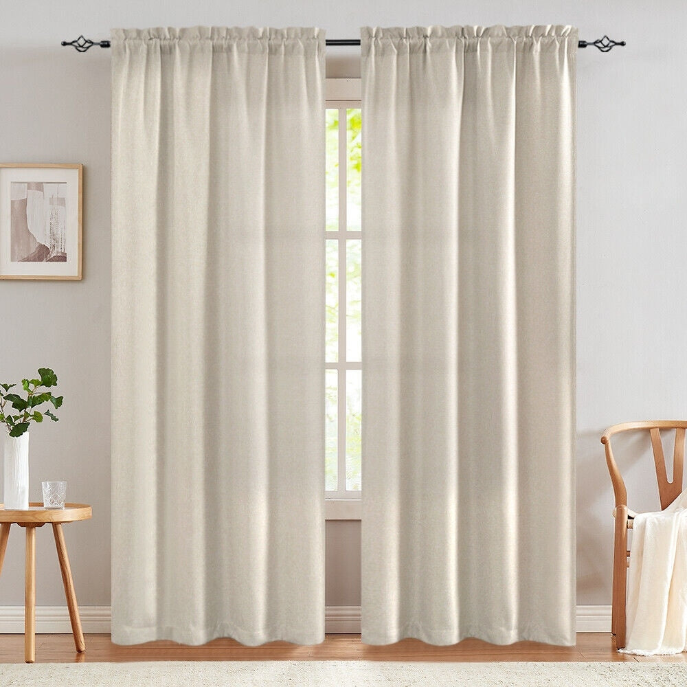 2 Pcs 2.5 Inch Rod Pocket Insulated Blackout Curtains 40x84