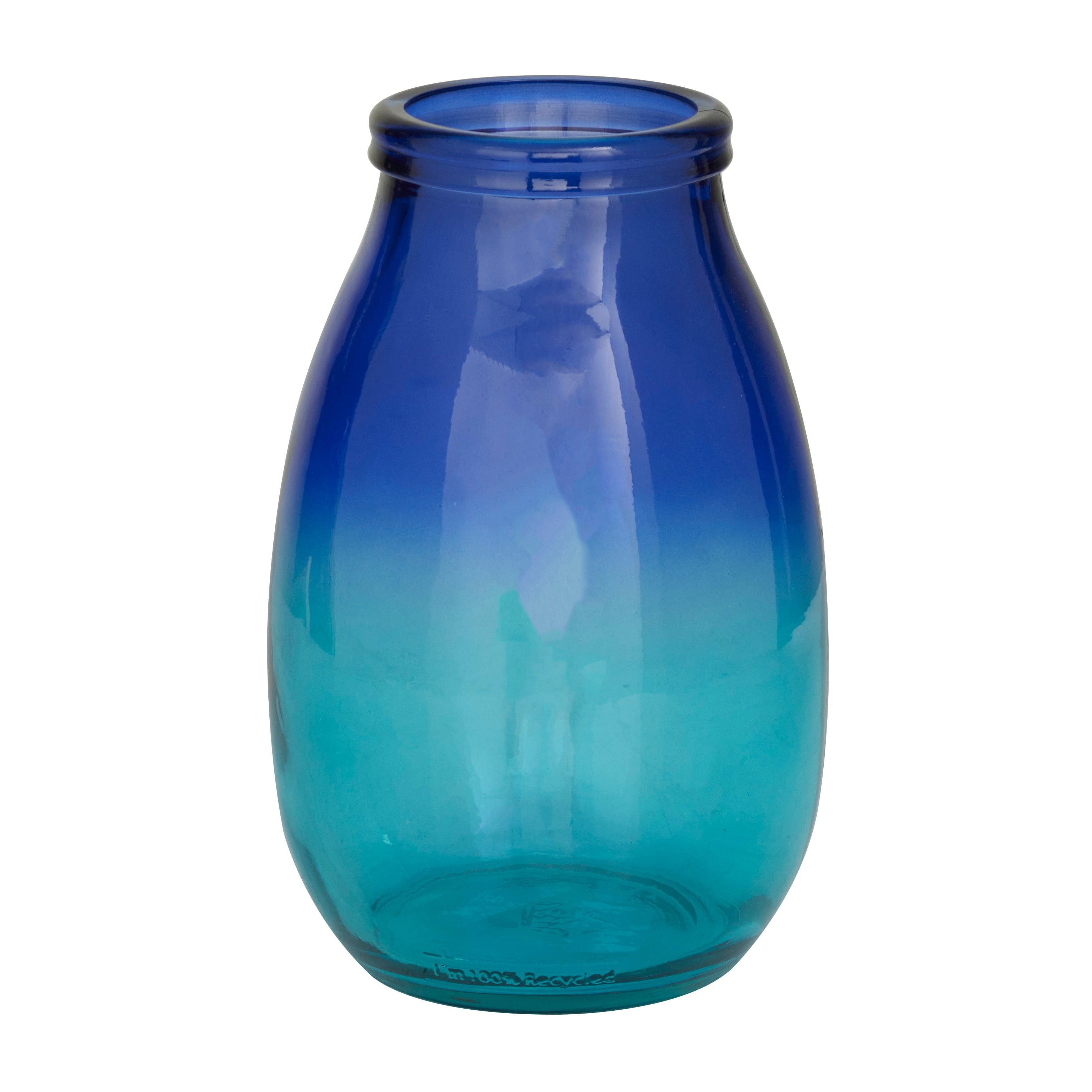 Recycled Glass Bottle Vase Collection Made in Spain - Multiple Sizes - Clear, Blue, Teal, Green