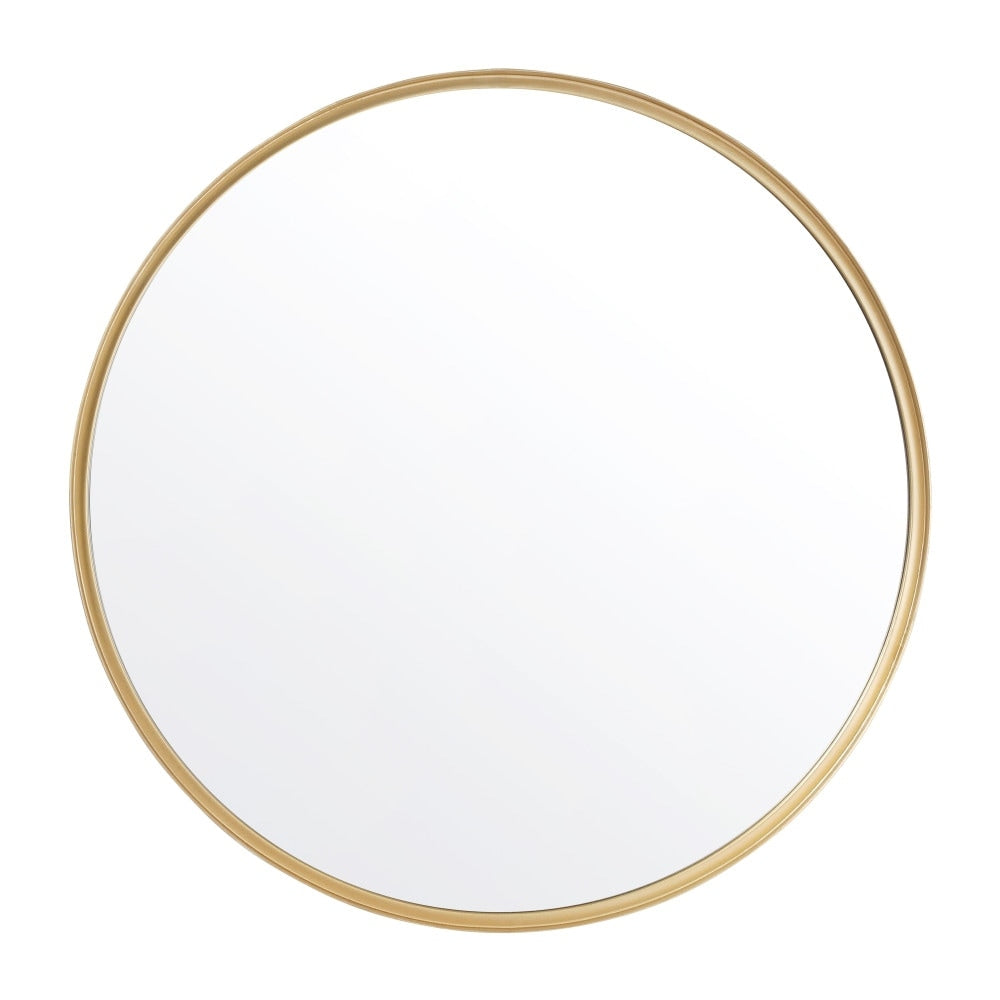 Wall Mount Shatterproof Round Accent Wall Mirror with Metal Frame