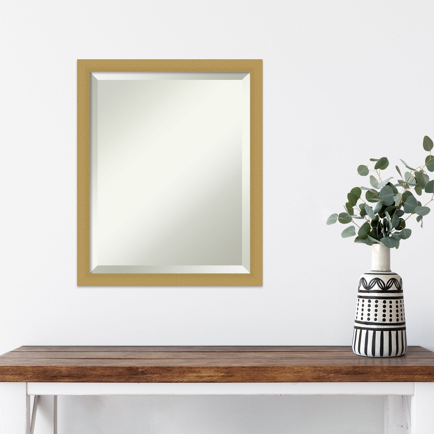 Beveled Wall Mirror - Grace Brushed Gold Narrow Frame