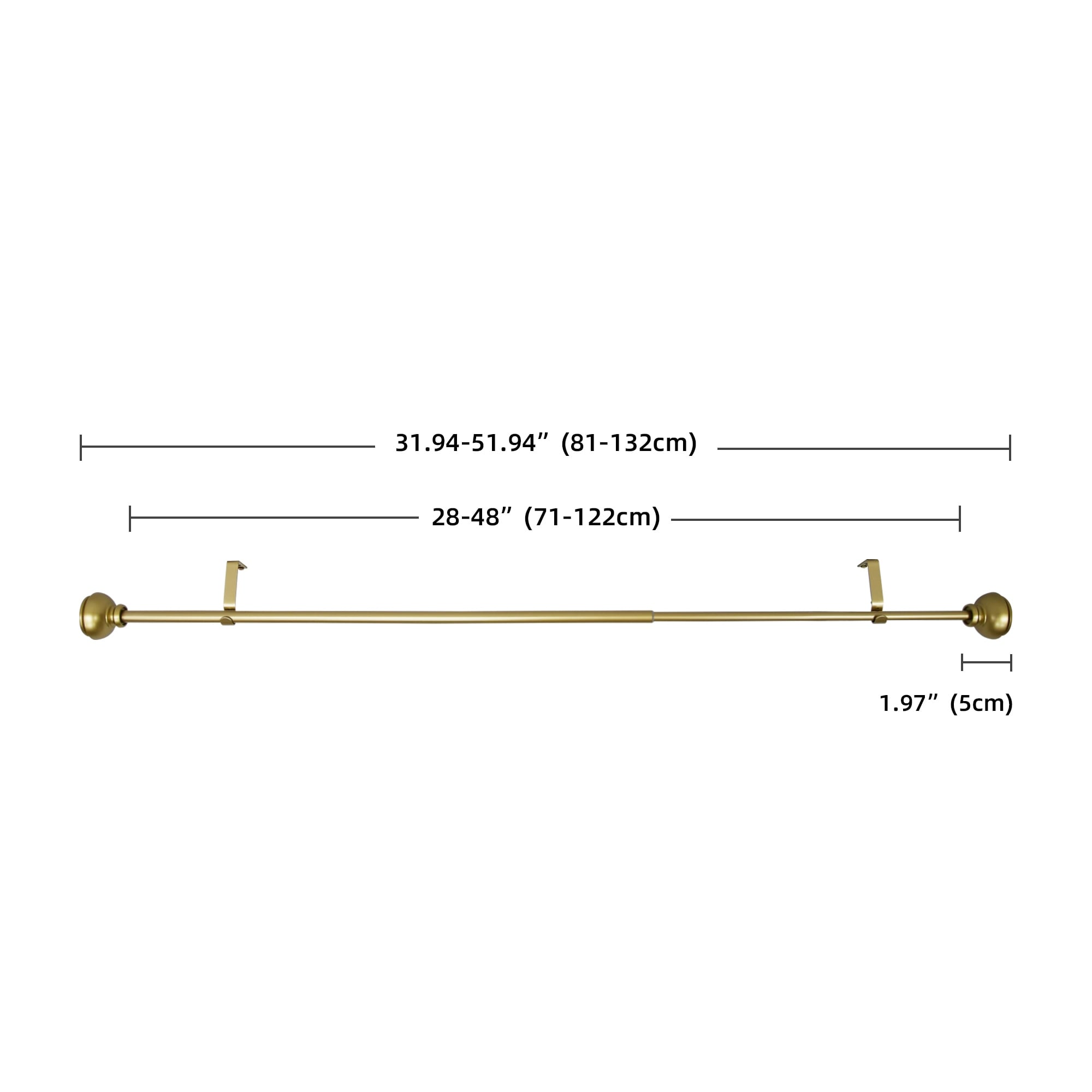 Lily Adjustable Single Curtain Rod 28 to 48-Copper