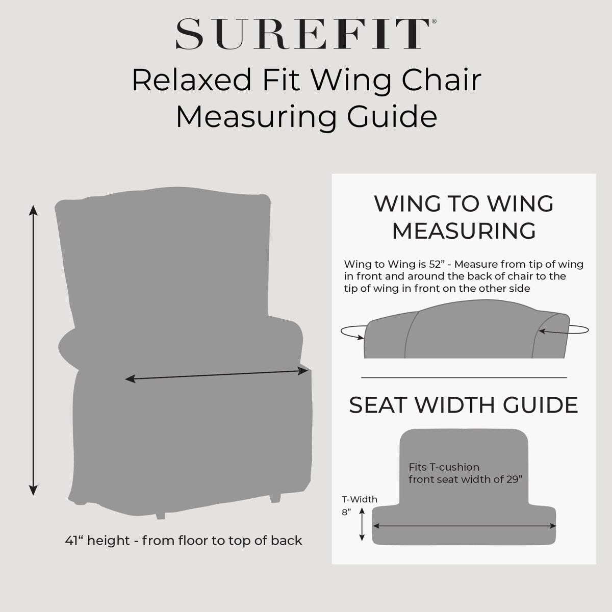 SureFit Duck 1 Piece Wing Chair Slipcover