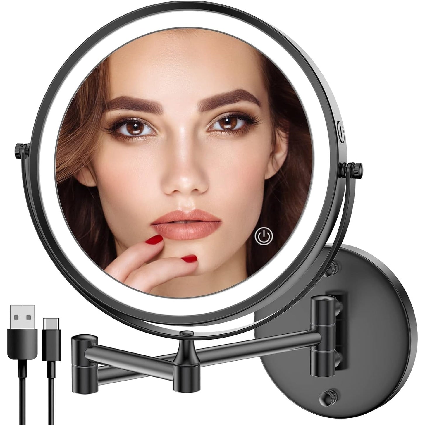 Rechargeable Wall Mounted Lighted Makeup Mirror