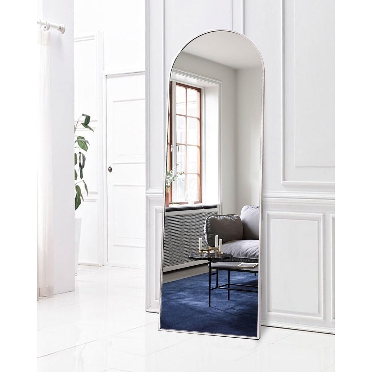 Arched Full Length Mirror, 64*21, Large Floor Mirror with Stand, Full Body Mirror Standing Mirror