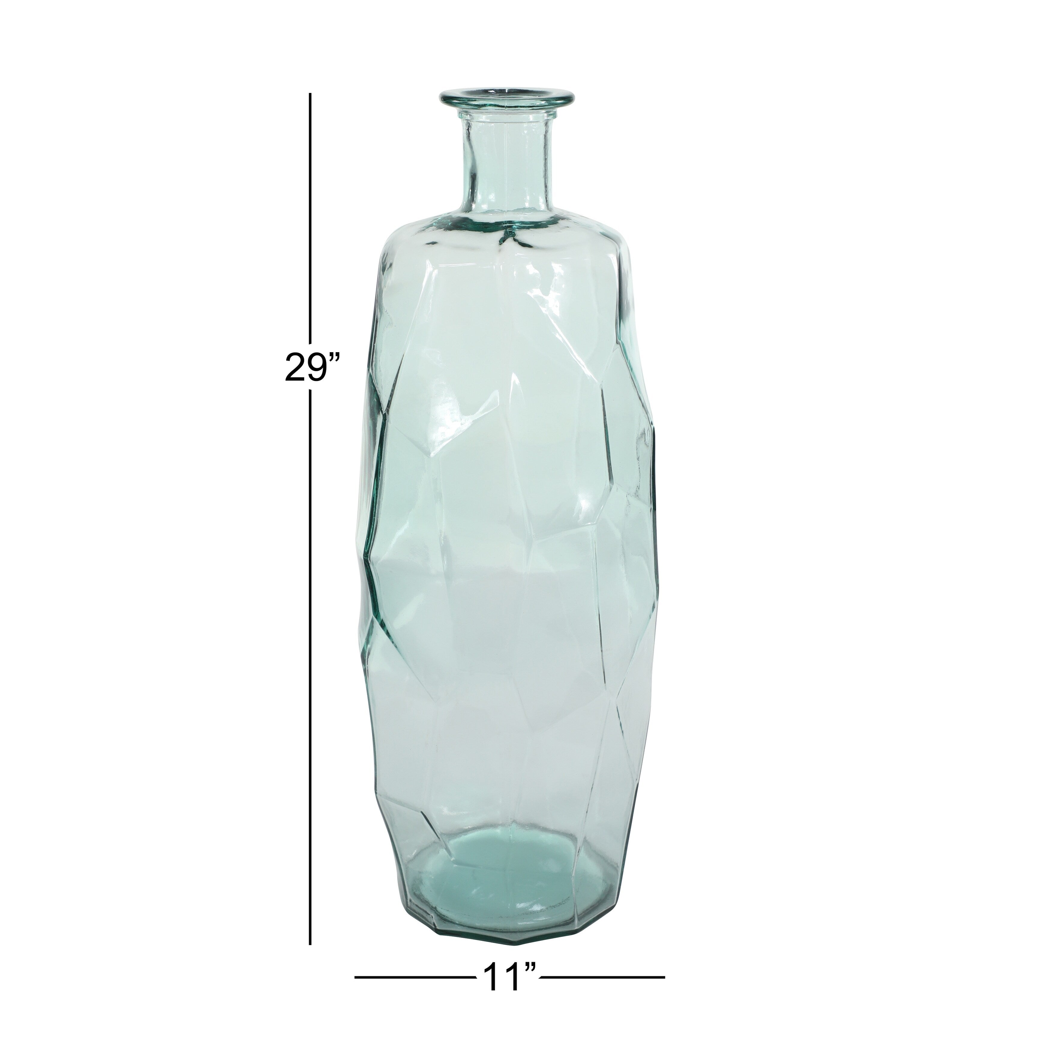 Recycled Glass Bottle Vase Collection Made in Spain - Multiple Sizes - Clear, Blue, Teal, Green