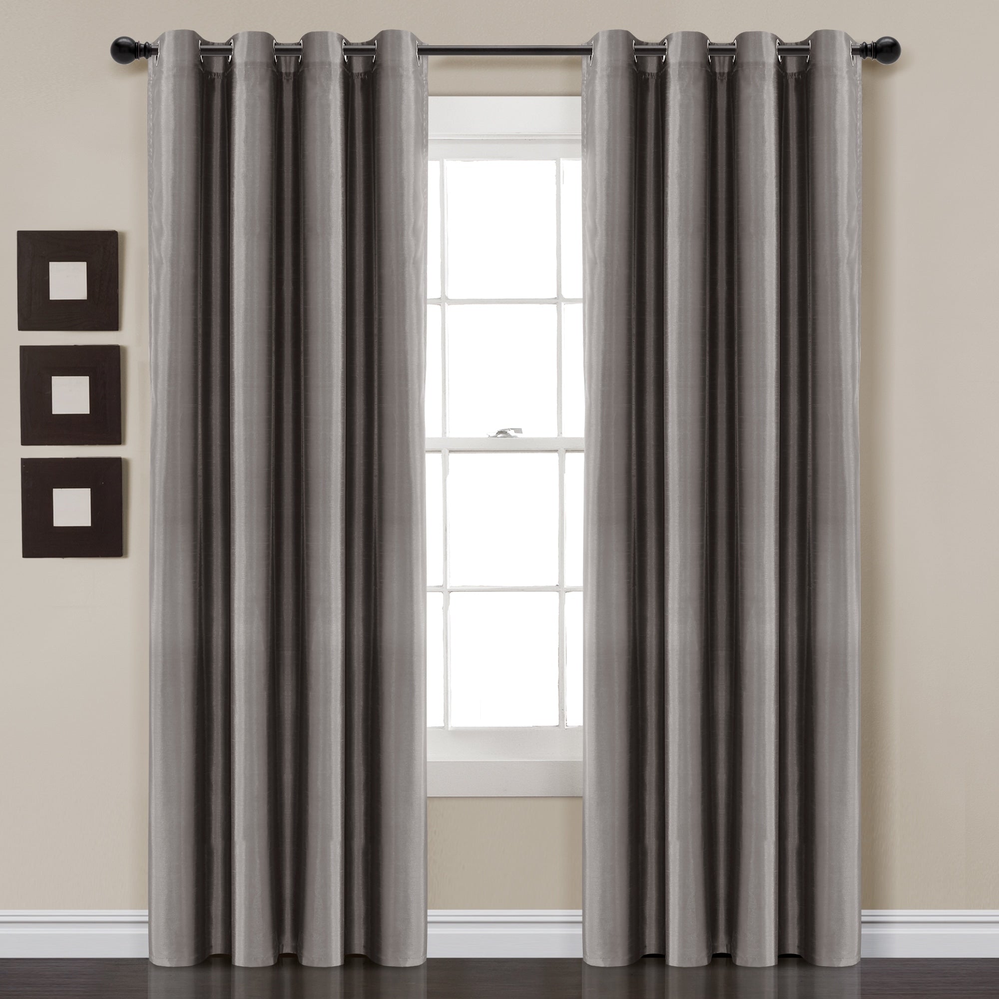 Lush Decor Insulated Grommet Blackout Faux Silk Window Curtain Panel