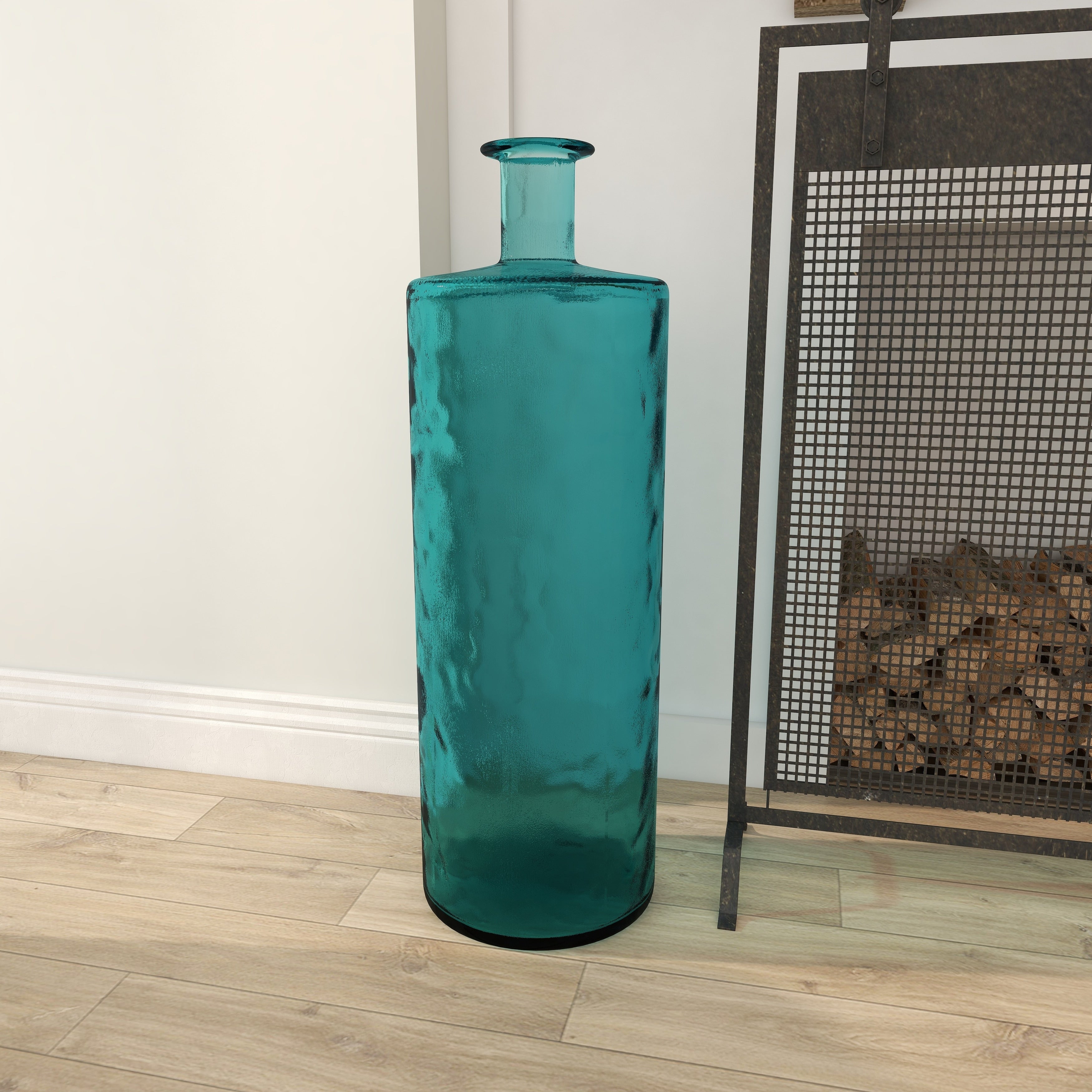 Recycled Glass Bottle Vase Collection Made in Spain - Multiple Sizes - Clear, Blue, Teal, Green