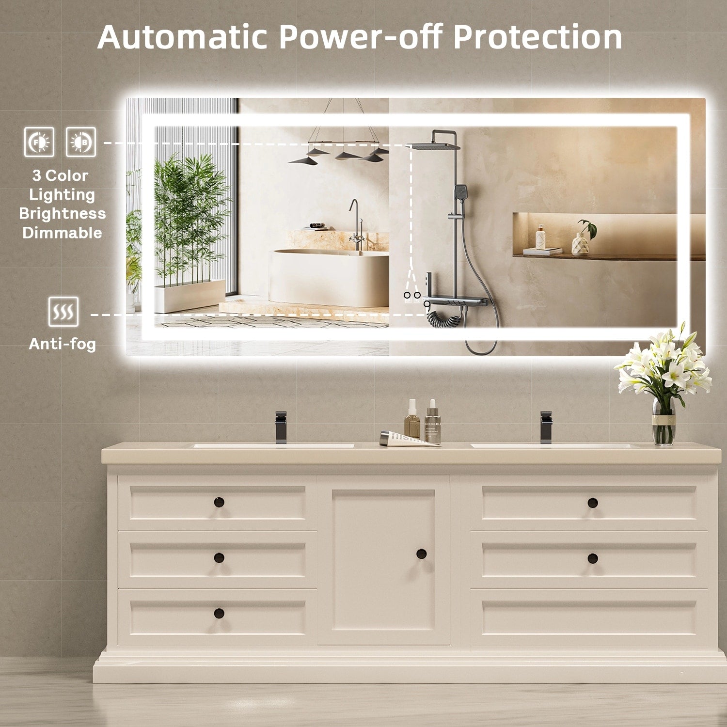 LED Mirror Backlit Front Lighted Bathroom Vanity Mirror