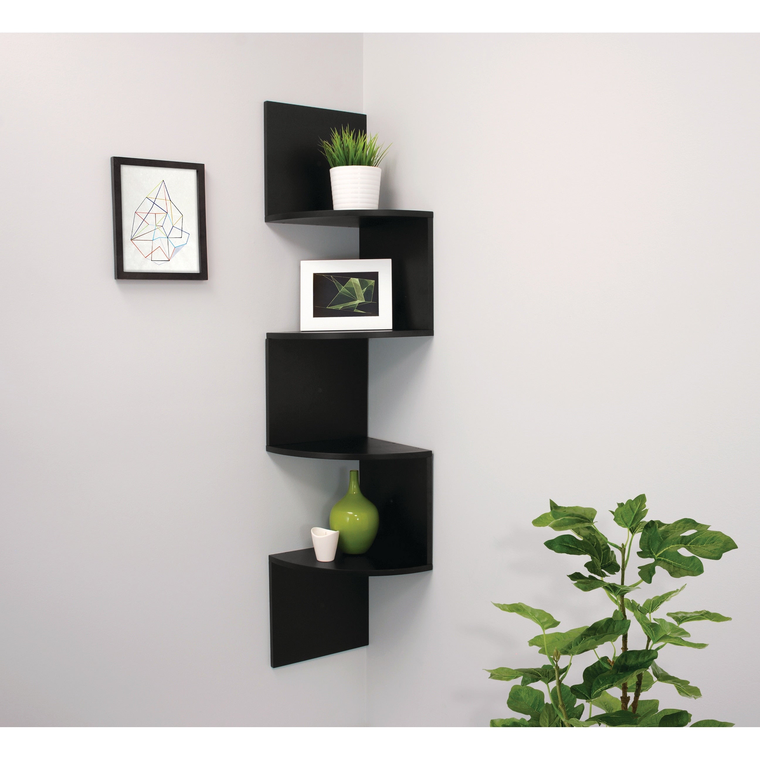 kieragrace KG Provo Corner Shelf - Black - 11.5 x11.5 x 11.5