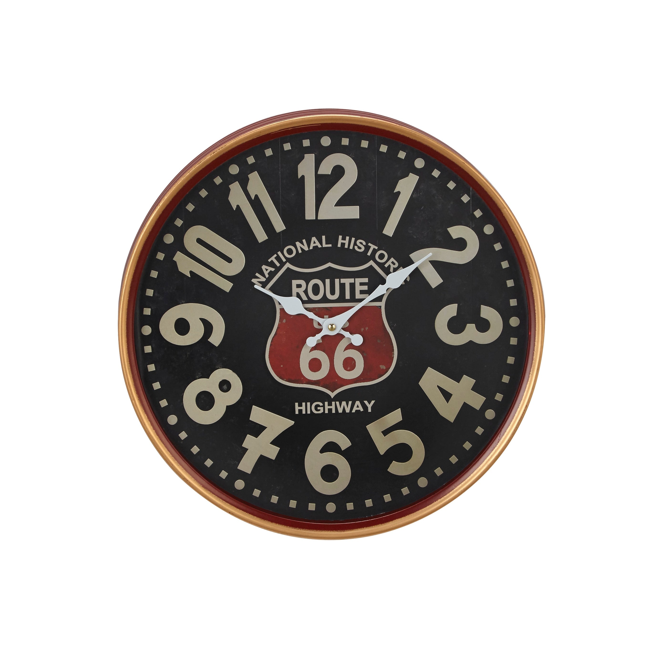 Black Iron Traditional Wall Clock No Theme 16 x 16 x 3