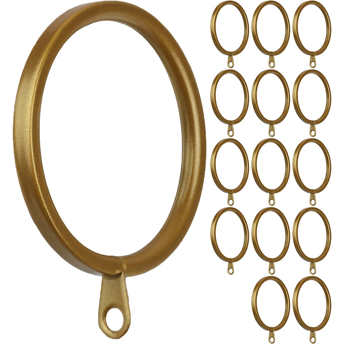 Meriville 1.5-Inch Inner Diameter Metal Flat Curtain Rings with Eyelets