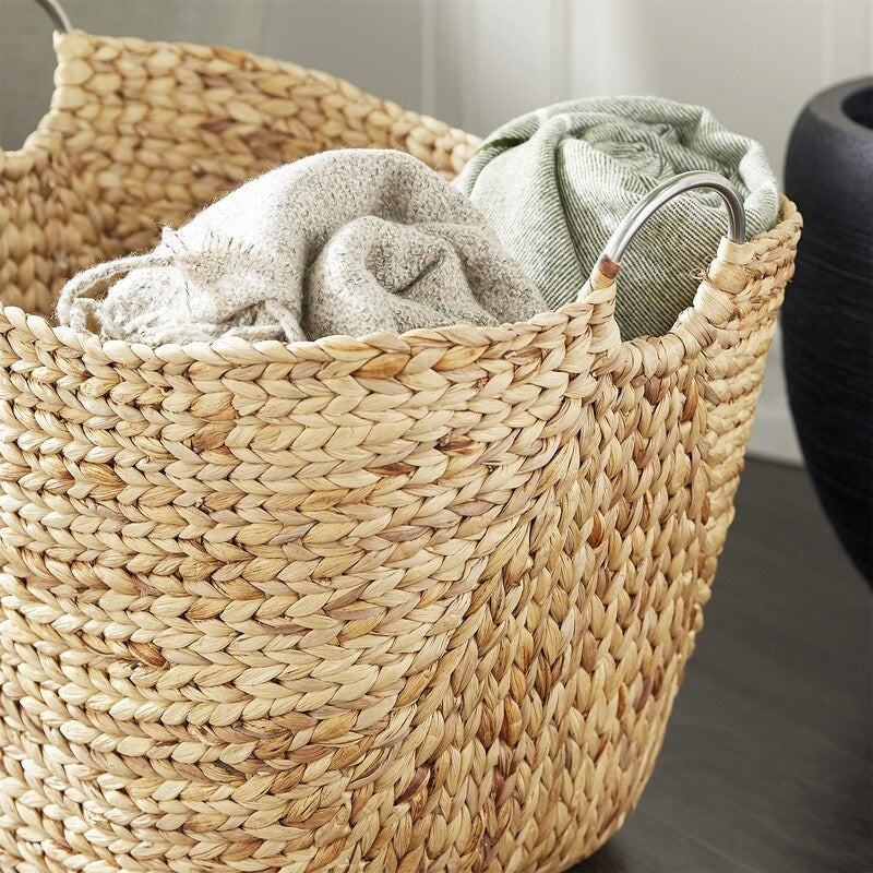 Seagrass Handmade Large Woven Storage Basket - 21D x 17W x 19H