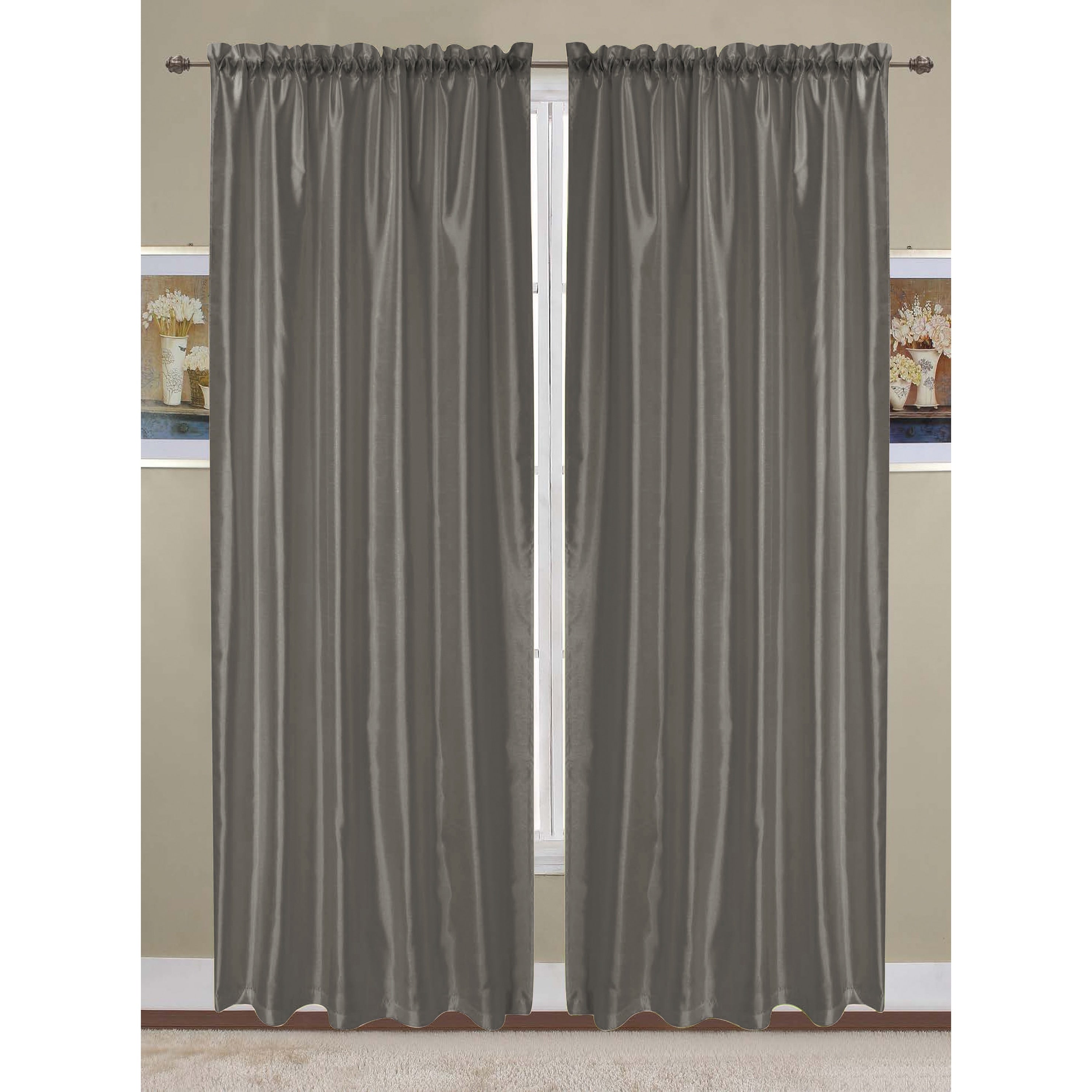 Porch & Den Eads Faux Silk 90-inch Rod Pocket Curtain Panel