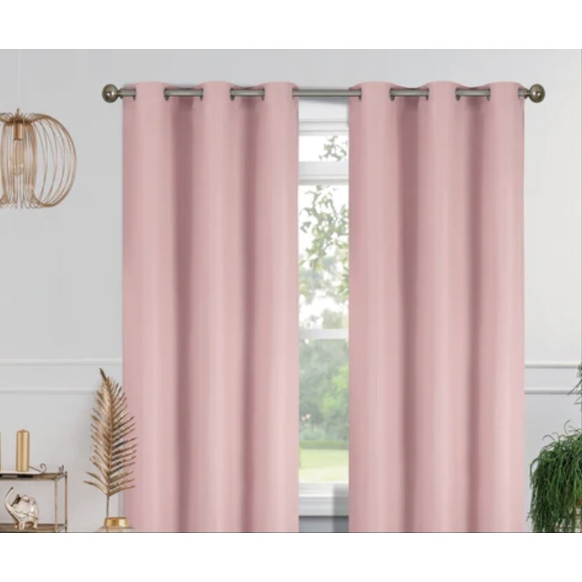 J&V Textiles 4 Panels Room Darkening Thermal Insulated Blackout Grommet Window Curtain Panels for Living Room - 38X84