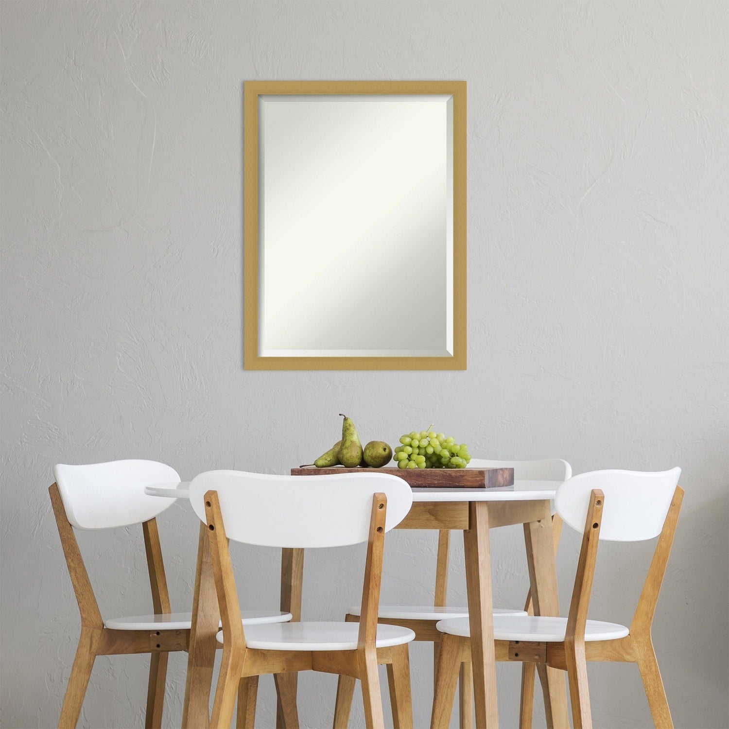 Beveled Wall Mirror - Grace Brushed Gold Narrow Frame