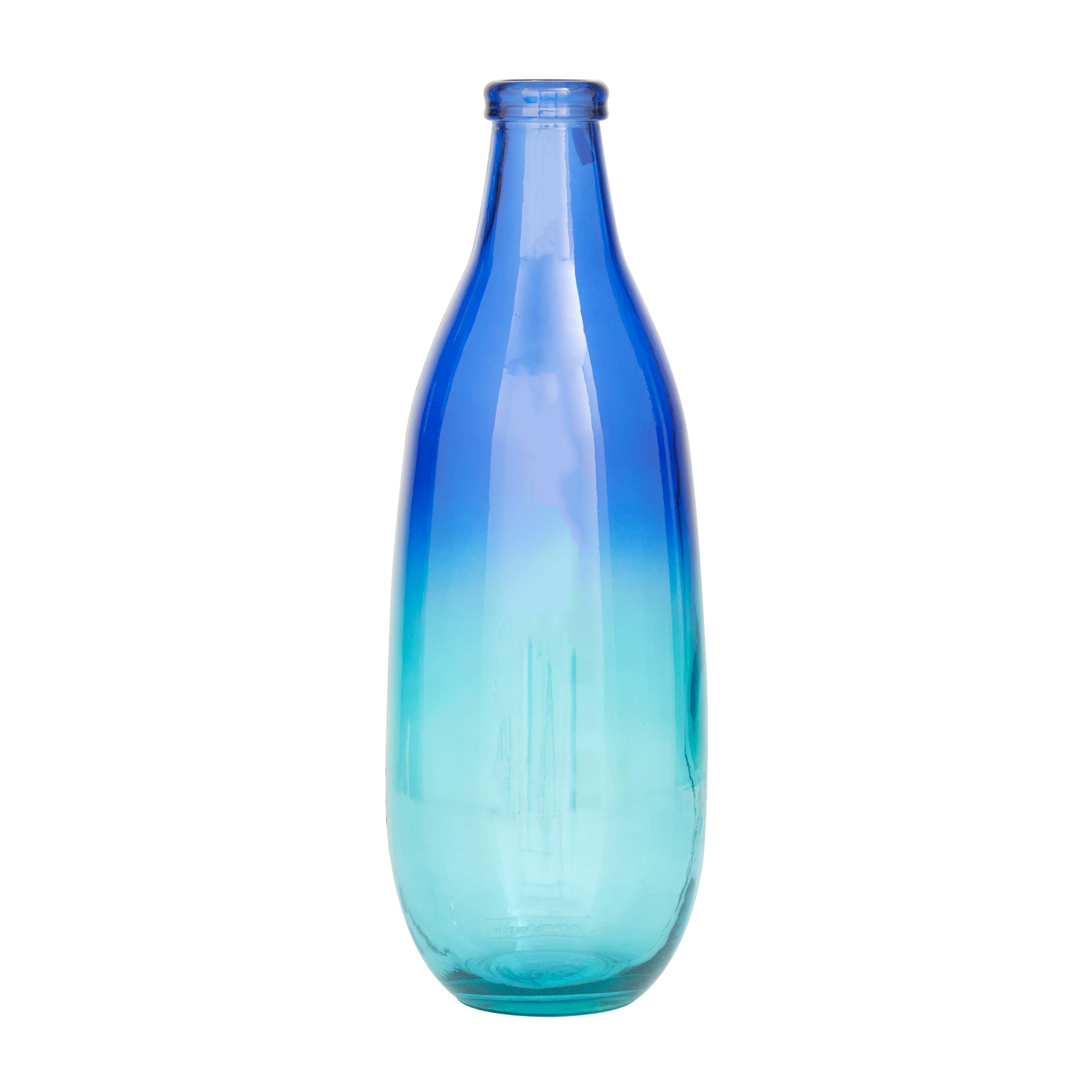 Recycled Glass Bottle Vase Collection Made in Spain - Multiple Sizes - Clear, Blue, Teal, Green