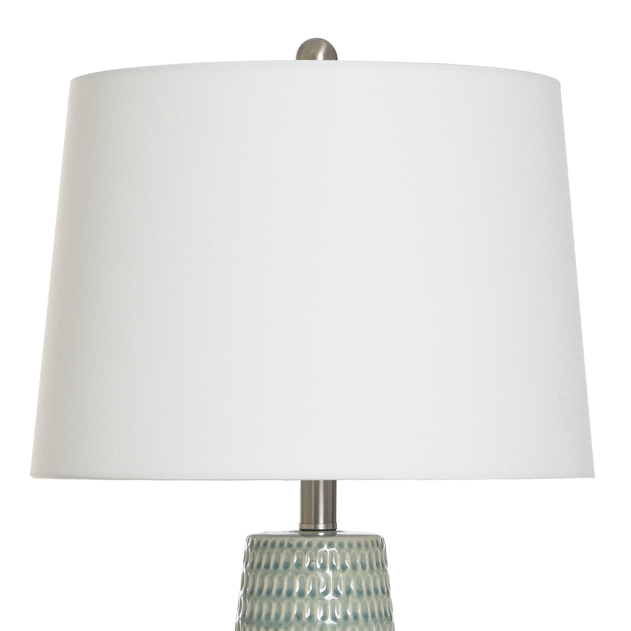 Starlite - Ceramic Table Lamp - Dimpled Luster Finish - Off-White Shade