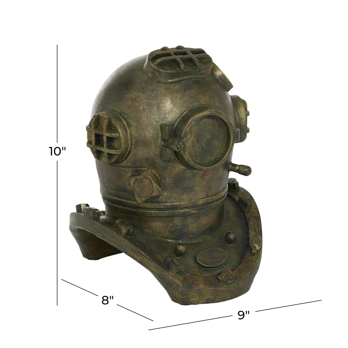 Polystone Diver Antique Helmet - Bronze - Roche River Decor