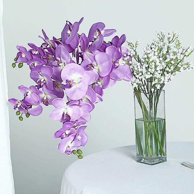 2Pcs 40 Inch Artificial Silk Orchid Stems