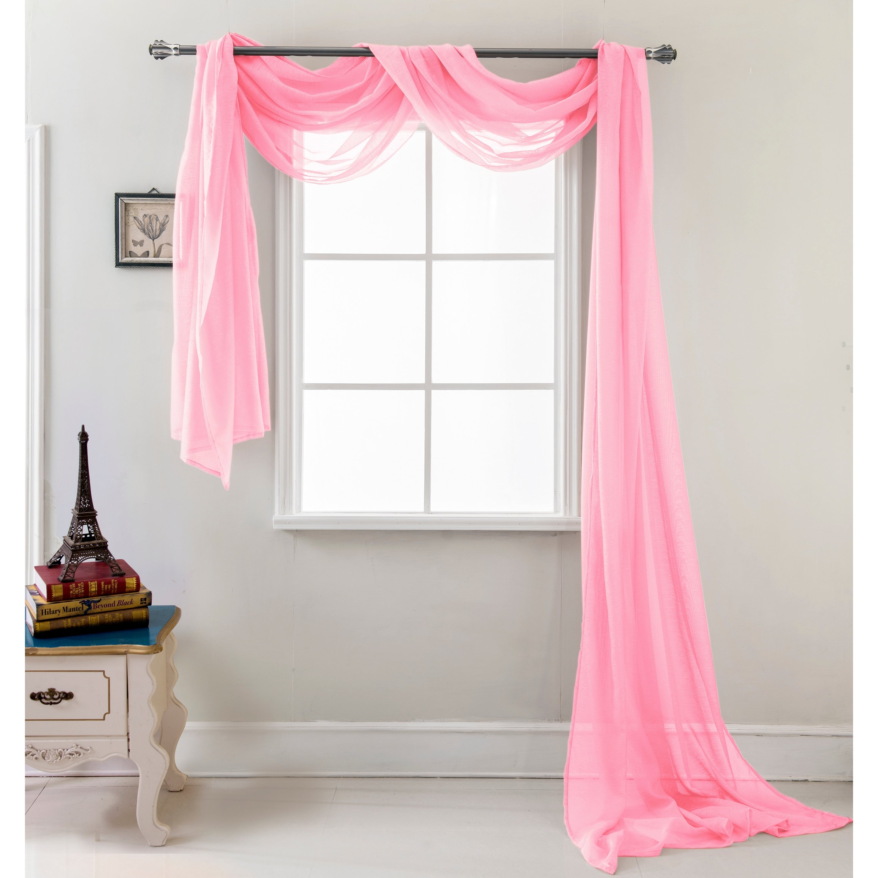 Celine Solid Sheer Curtain Canopy Bed Wedding Scarf