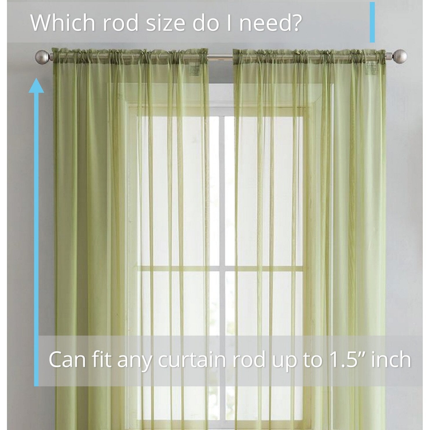 HLC.me Geneva Sheer Voile Window Treatment Rod Pocket Curtain Panels Bedroom and Living Room (Set of 4)