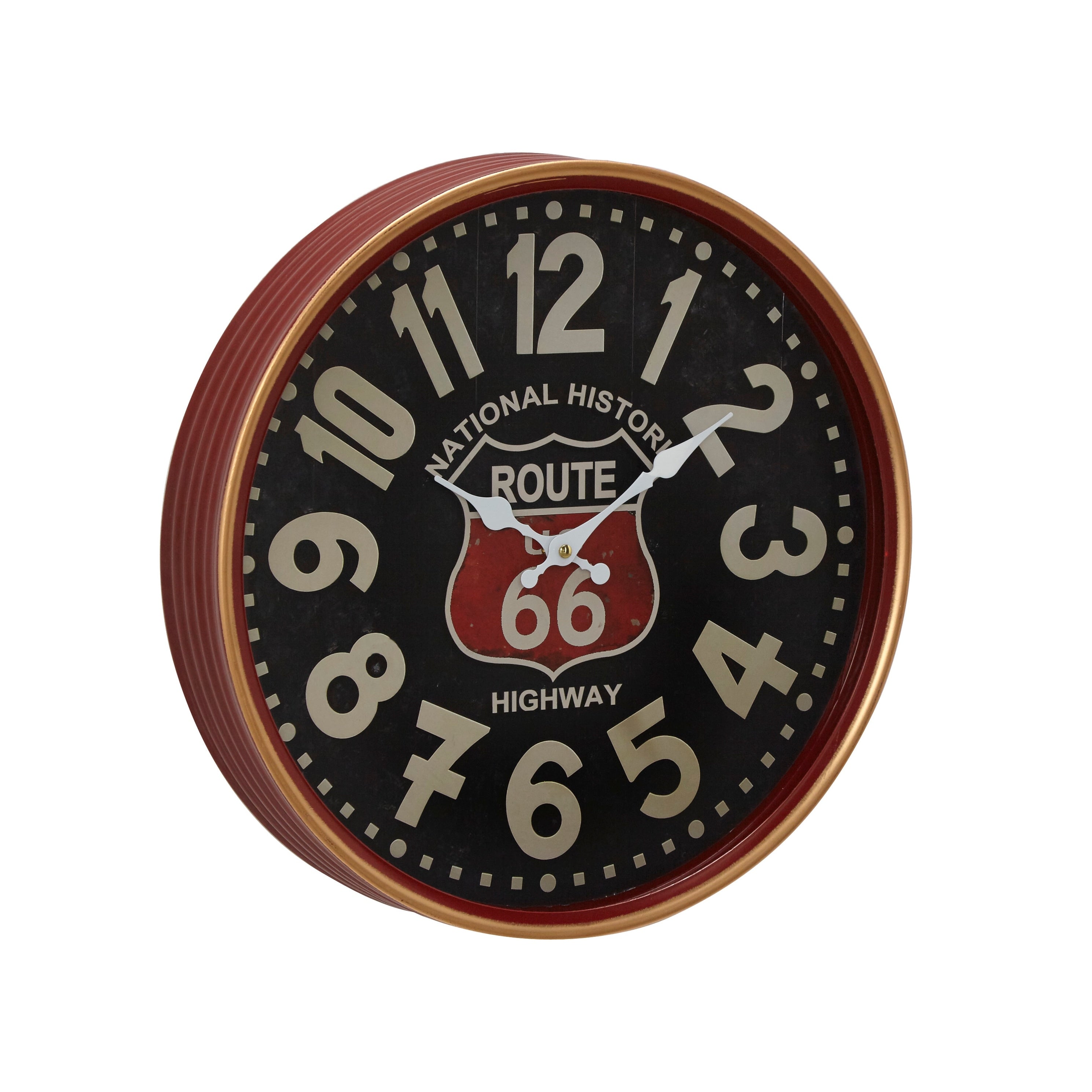 Black Iron Traditional Wall Clock No Theme 16 x 16 x 3