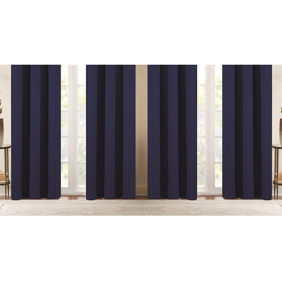 J&V Textiles 4 Panels Room Darkening Thermal Insulated Blackout Grommet Window Curtain Panels for Living Room - 38X84