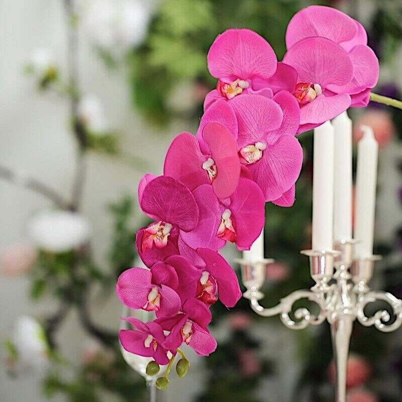 2Pcs 40 Inch Artificial Silk Orchid Stems