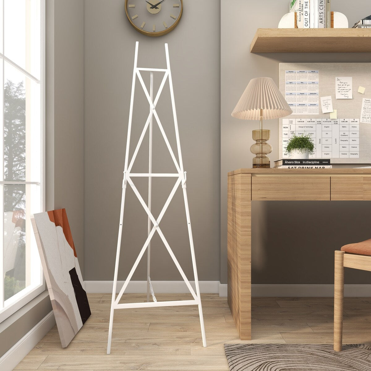 Metal Tall Adjustable 3 or 2 Tier Display Easel with Chain Support - White - Roche River Decor