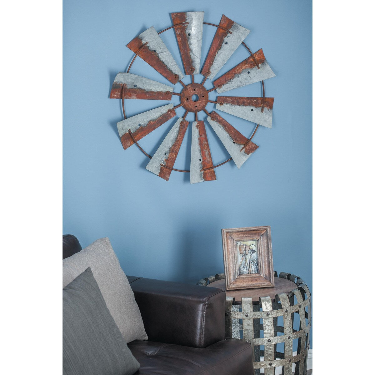 Metal Windmill Indoor Outdoor Home Wall Decor - Roche River Decor