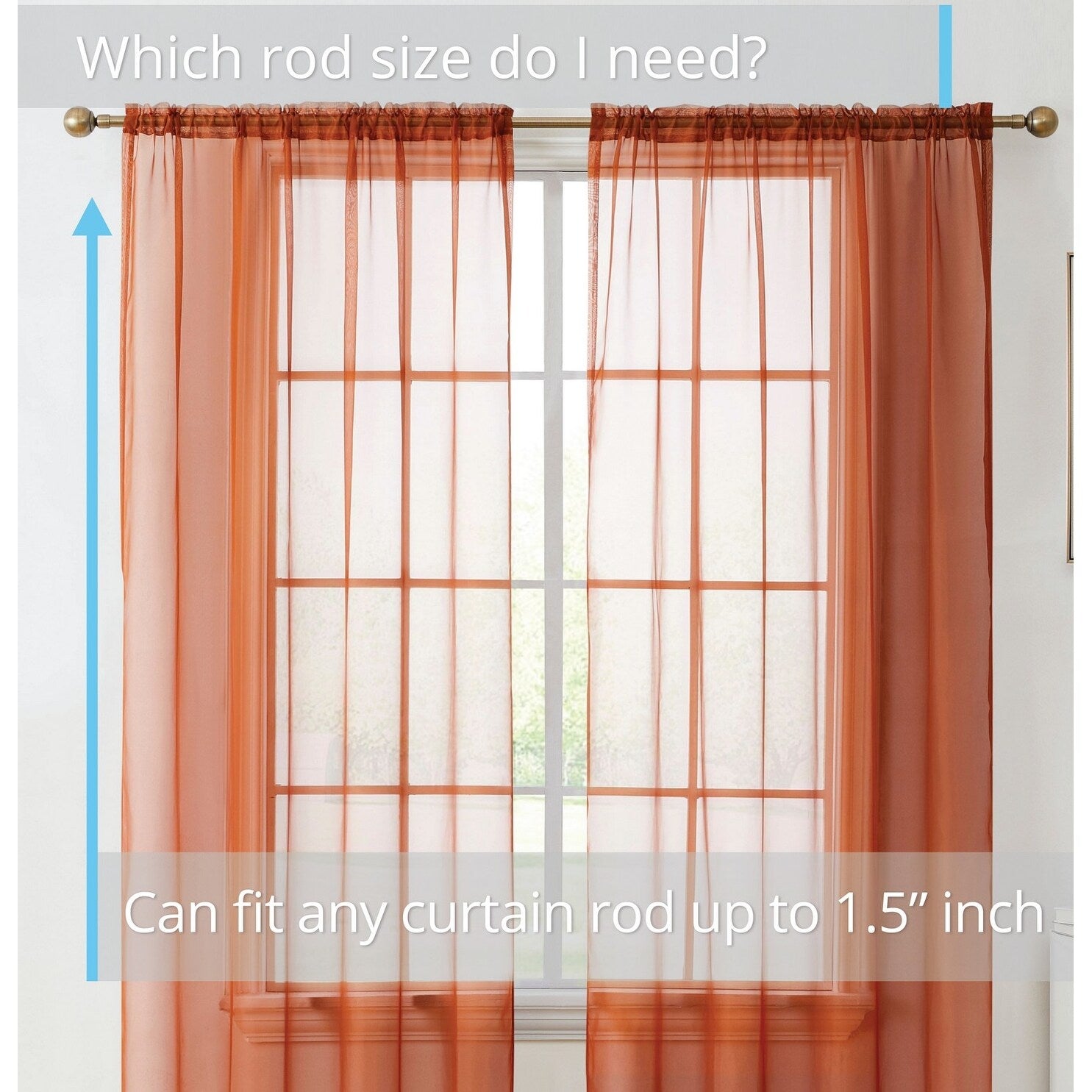 HLC.me Geneva Sheer Voile Window Treatment Rod Pocket Curtain Panels Bedroom and Living Room (Set of 4)