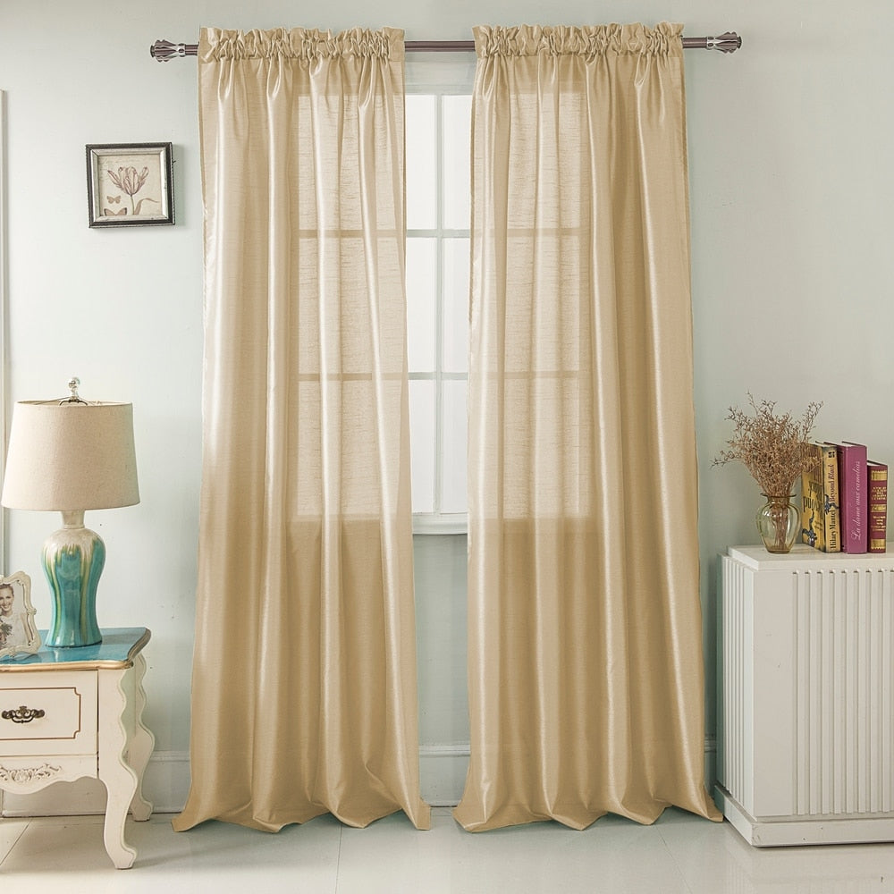 Porch & Den Eads Faux Silk 90-inch Rod Pocket Curtain Panel