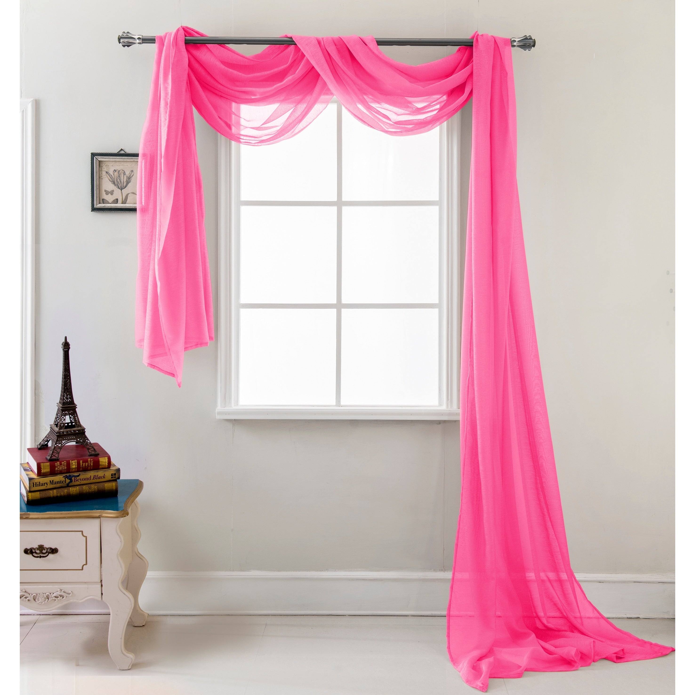 Celine Solid Sheer Curtain Canopy Bed Wedding Scarf