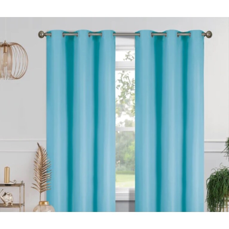 J&V Textiles 4 Panels Room Darkening Thermal Insulated Blackout Grommet Window Curtain Panels for Living Room - 38X84