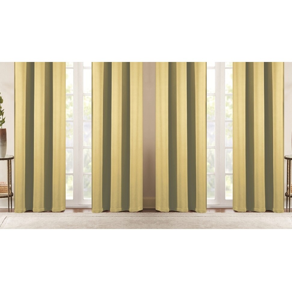 J&V Textiles 4 Panels Room Darkening Thermal Insulated Blackout Grommet Window Curtain Panels for Living Room - 38X84