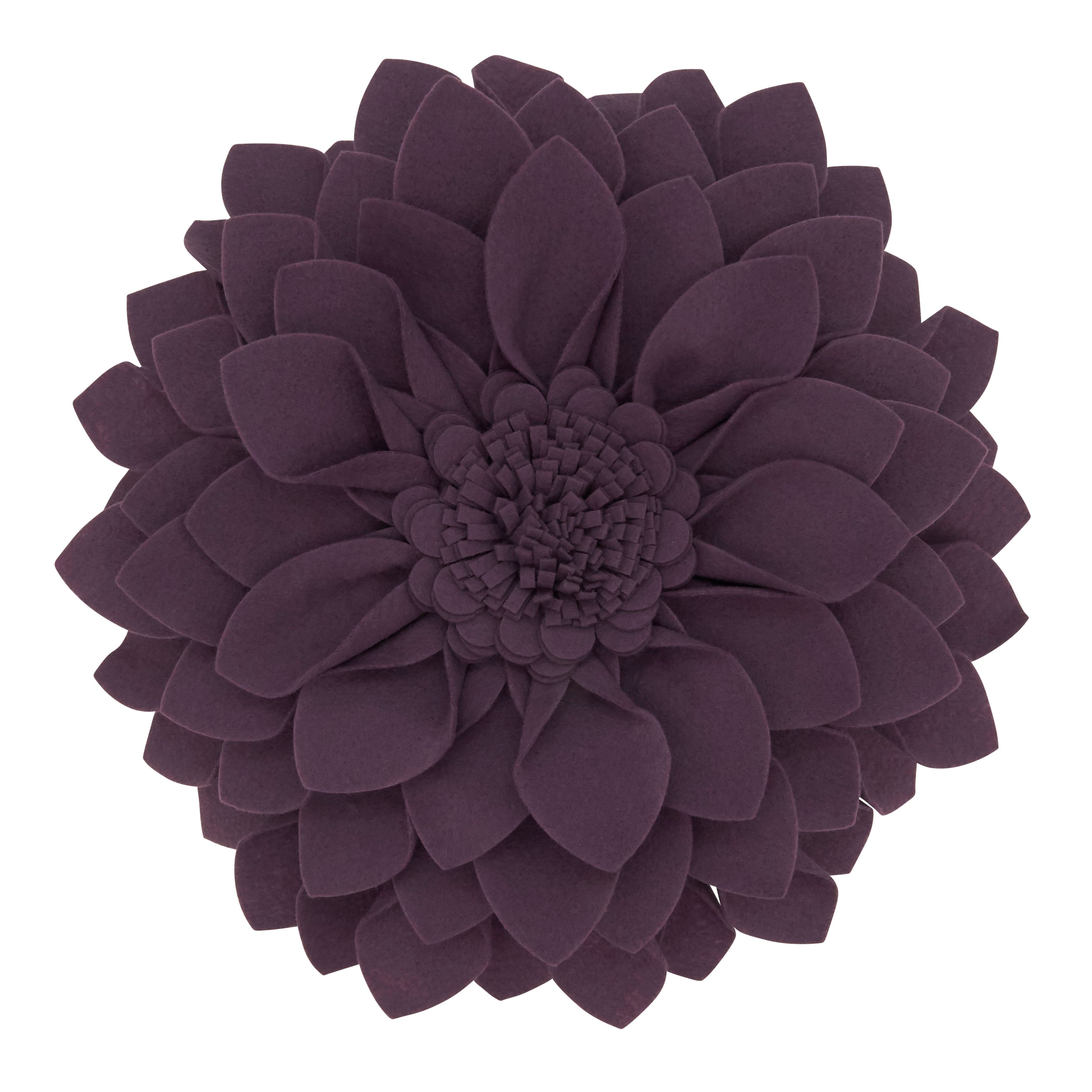 Felt Flower Design Throw Pillow