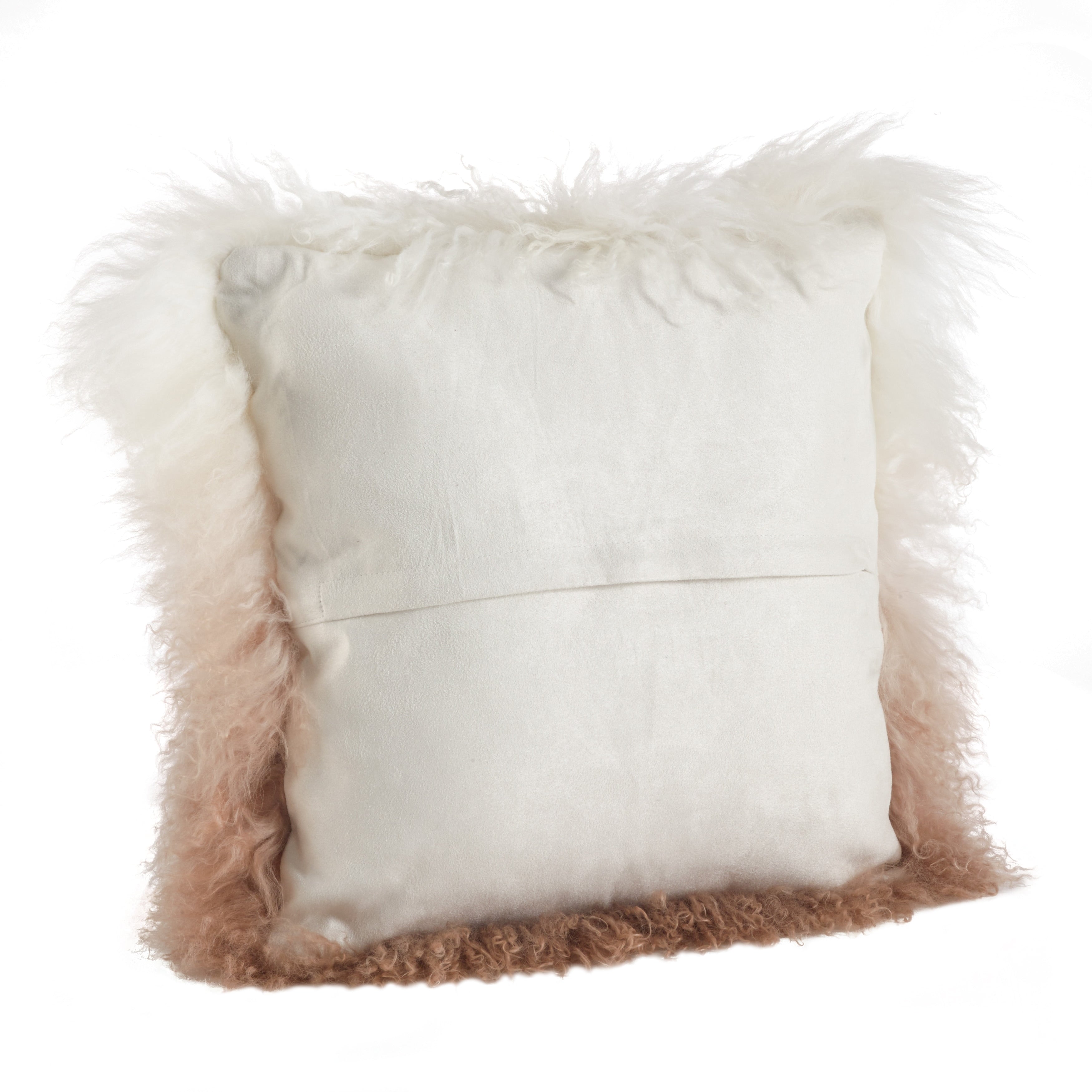 Mongolian Lamb Fur Ombre Throw Pillow